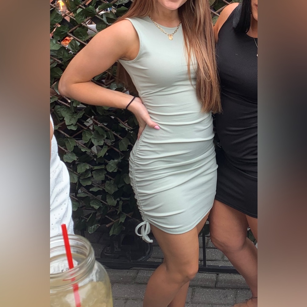 Light Green Ruched dress